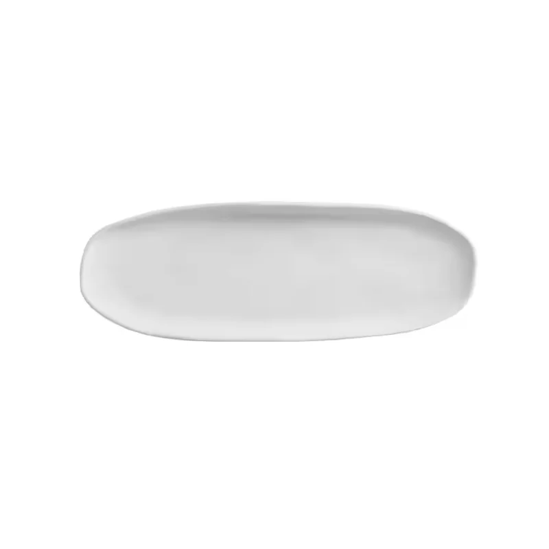 Stoneware New White Organic Shallow Oval Platter Large - Diam. 14.17 x 5.12" - Pack of 12 Stoneware New White Organic Shallow Oval Platter Large - Diam. 14.17 x 5.12" - Pack of 12