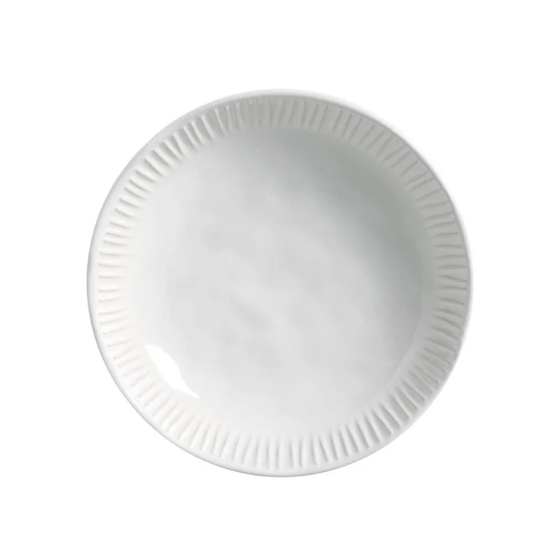 Stoneware New White Linhas Soup Plate - Diam. 8.86" - Pack of 12