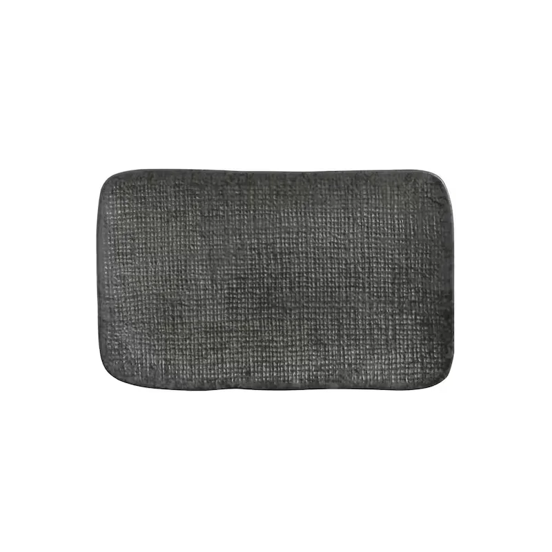 Stoneware Chromium Rectangular Platter Medium Juta - Diam. 10.63 x 6.3" - Pack of 12