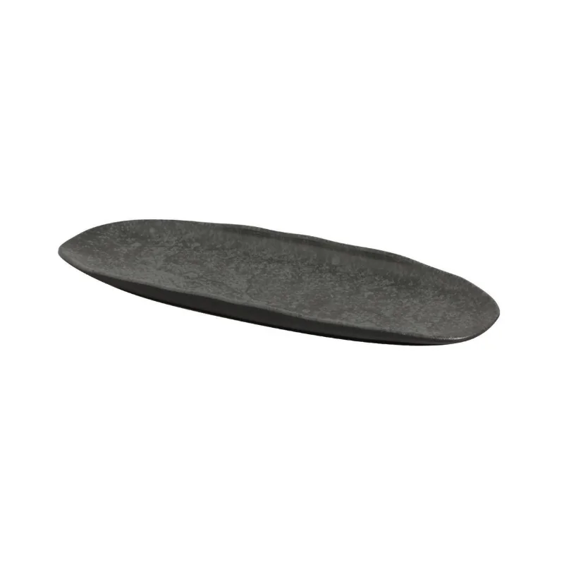 Stoneware Chromium Organic Shallow Oval Platter Large - Diam. 14.17 x 5.12" - Pack of 12 Stoneware Chromium Organic Shallow Oval Platter Large - Diam. 14.17 x 5.12" - Pack of 12