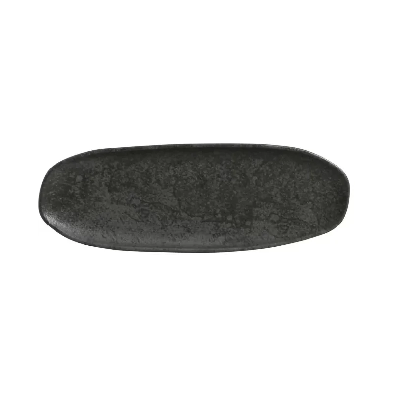 Stoneware Chromium Organic Shallow Oval Platter Large - Diam. 14.17 x 5.12" - Pack of 12 Stoneware Chromium Organic Shallow Oval Platter Large - Diam. 14.17 x 5.12" - Pack of 12