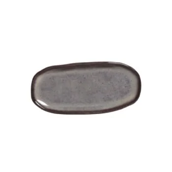 Stoneware Tourmaline Organic Shallow Oval Platter - Diam. 6.5 x 3.15" - Pack of 12