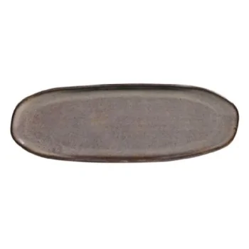 Stoneware Tourmaline Organic Shallow Oval Platter Large - Diam. 14.17 x 5.12" - Pack of 12