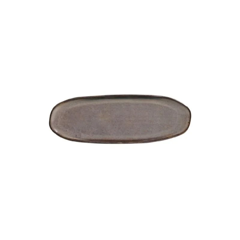 Stoneware Tourmaline Organic Shallow Oval Platter Large - Diam. 14.17 x 5.12" - Pack of 12 Stoneware Tourmaline Organic Shallow Oval Platter Large - Diam. 14.17 x 5.12" - Pack of 12