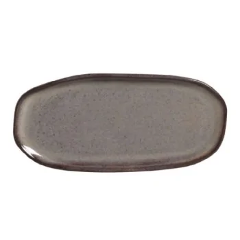 Stoneware Tourmaline Organic Shallow Oval Platter - Diam. 9.06 x 4.33" - Pack of 12