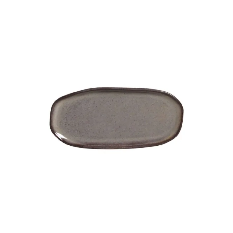 Stoneware Tourmaline Organic Shallow Oval Platter - Diam. 9.06 x 4.33" - Pack of 12 Stoneware Tourmaline Organic Shallow Oval Platter - Diam. 9.06 x 4.33" - Pack of 12