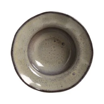 Stoneware Tourmaline Deep Rim Plate - Diam. 7.48 x 2.17" - Pack of 12