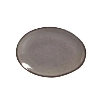 Stoneware Tourmaline Organic Oval Dessert Plate - Diam. 8.86" - Pack of 12
