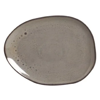 Stoneware Tourmaline Organic Oval Dinner Plate - Diam. 12.2" - Pack of 12