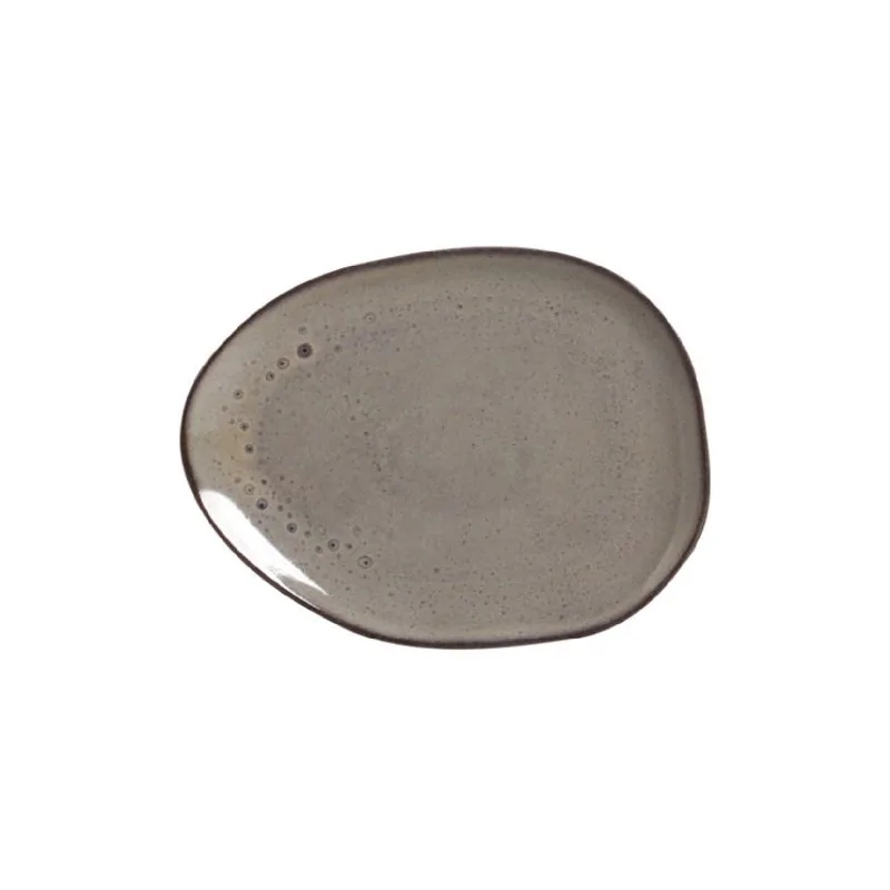 Stoneware Tourmaline Organic Oval Dinner Plate - Diam. 12.2" - Pack of 12 Stoneware Tourmaline Organic Oval Dinner Plate - Diam. 12.2" - Pack of 12