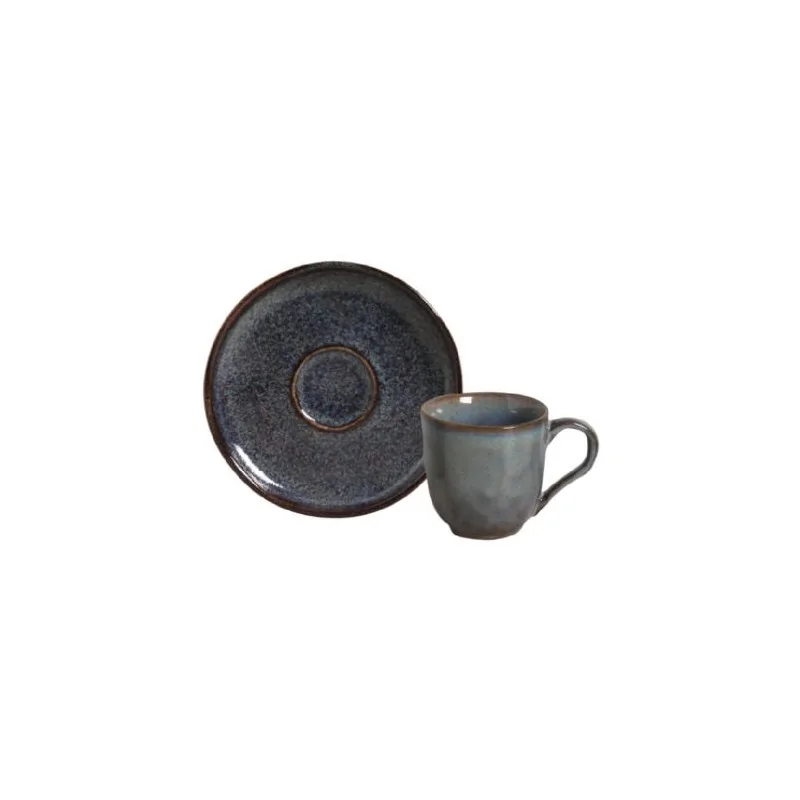 Stoneware Titanium Organic Coffee Cup & Bio Saucer - Pack of 12 Stoneware Titanium Organic Coffee Cup & Bio Saucer - Pack of 12