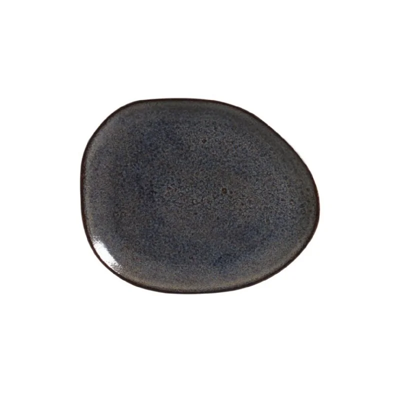 Stoneware Titanium Organic Oval Dinner Plate - Diam. 12.2" - Pack of 12 Stoneware Titanium Organic Oval Dinner Plate - Diam. 12.2" - Pack of 12