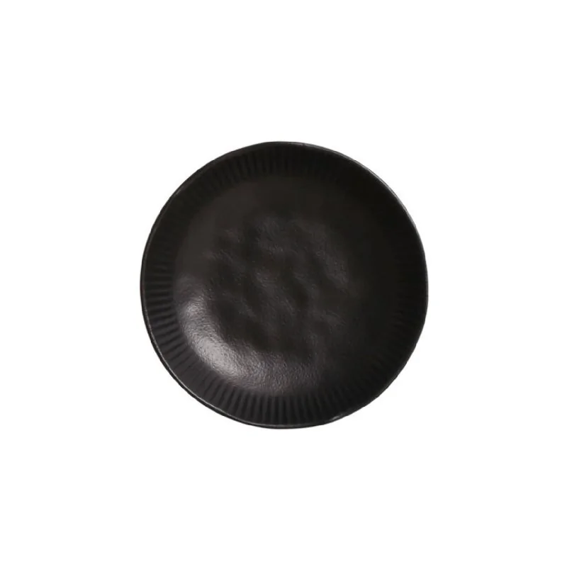 Stoneware Matte Black Linhas Soup Plate - Diam. 8.86" - Pack of 12 Stoneware Matte Black Linhas Soup Plate - Diam. 8.86" - Pack of 12