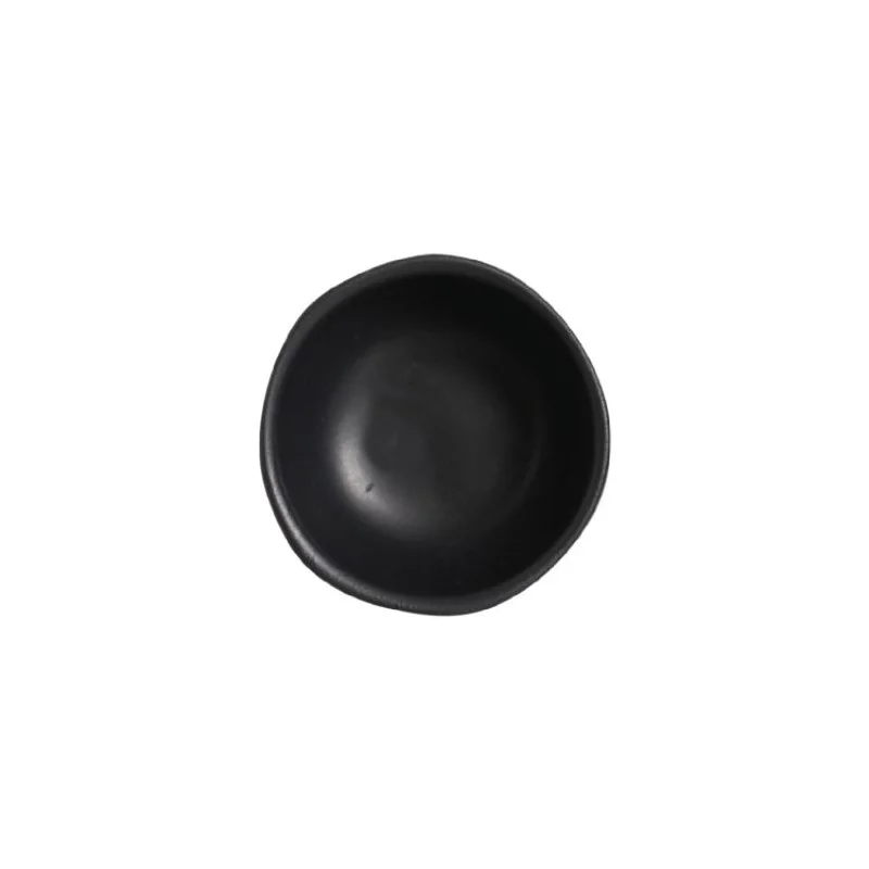 Stoneware Matte Black Organic Ramekin - Diam. 3.54 x 1.18" - Pack of 12