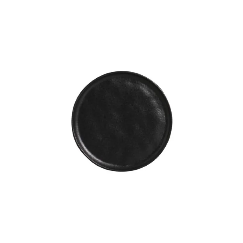 Stoneware Matte Black Bread Plate - Diam. 6.1 x 0.63" - Pack of 12 Stoneware Matte Black Bread Plate - Diam. 6.1 x 0.63" - Pack of 12