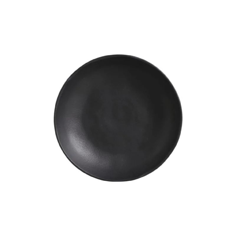 Stoneware Matte Black Soup Plate Bio - Diam. 9.84" - Pack of 12 Stoneware Matte Black Soup Plate Bio - Diam. 9.84" - Pack of 12