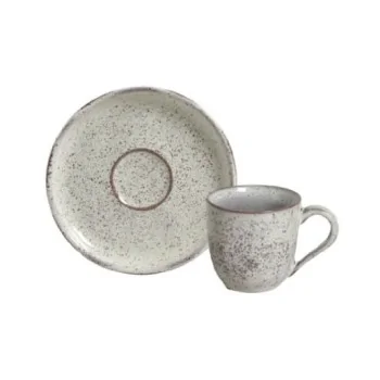 Stoneware Pistache Organic Coffee Cup & Bio Saucer - Pack of 12