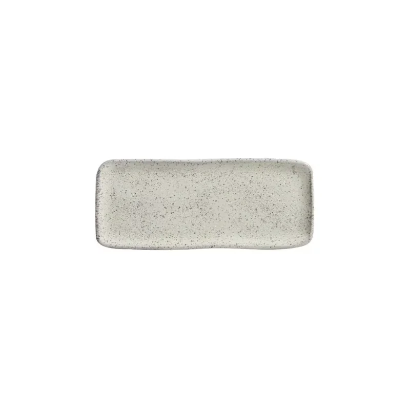 Stoneware Pistache Organic Rectangular Platter - Diam. 8.66 x 3.74" - Pack of 12