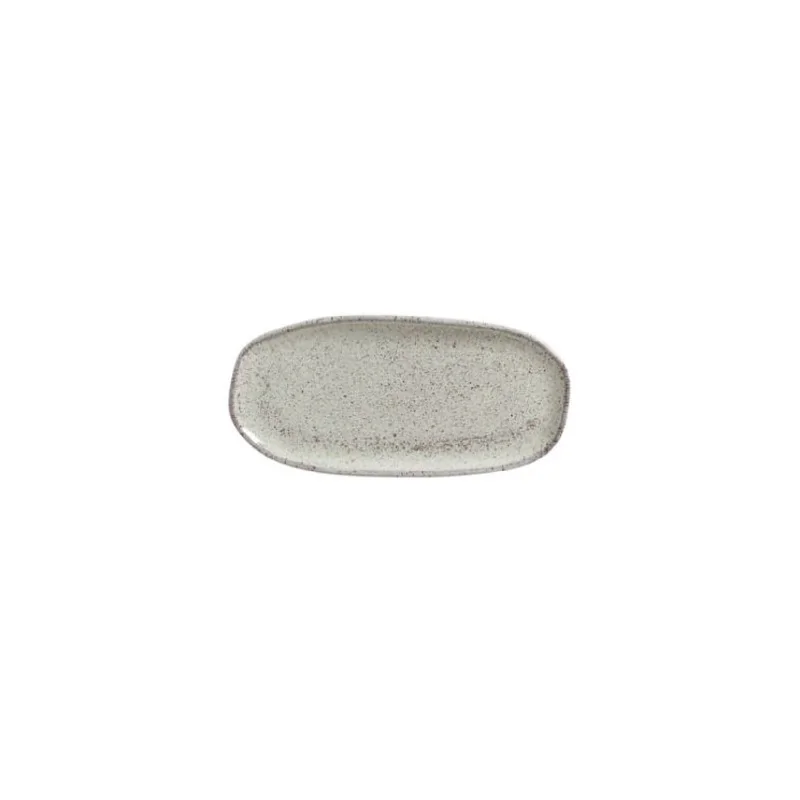 Stoneware Pistache Organic Shallow Oval Platter - Diam. 9.06 x 4.33" - Pack of 12 Stoneware Pistache Organic Shallow Oval Platter - Diam. 9.06 x 4.33" - Pack of 12