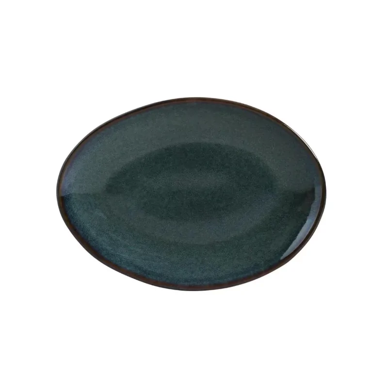 Stoneware Oceano Organic Oval Dessert Plate - Diam. 8.86" - Pack of 12