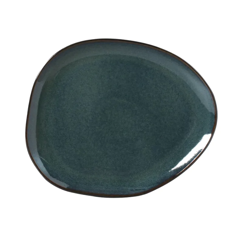 Stoneware Oceano Organic Oval Dinner Plate - Diam. 12.2" - Pack of 12