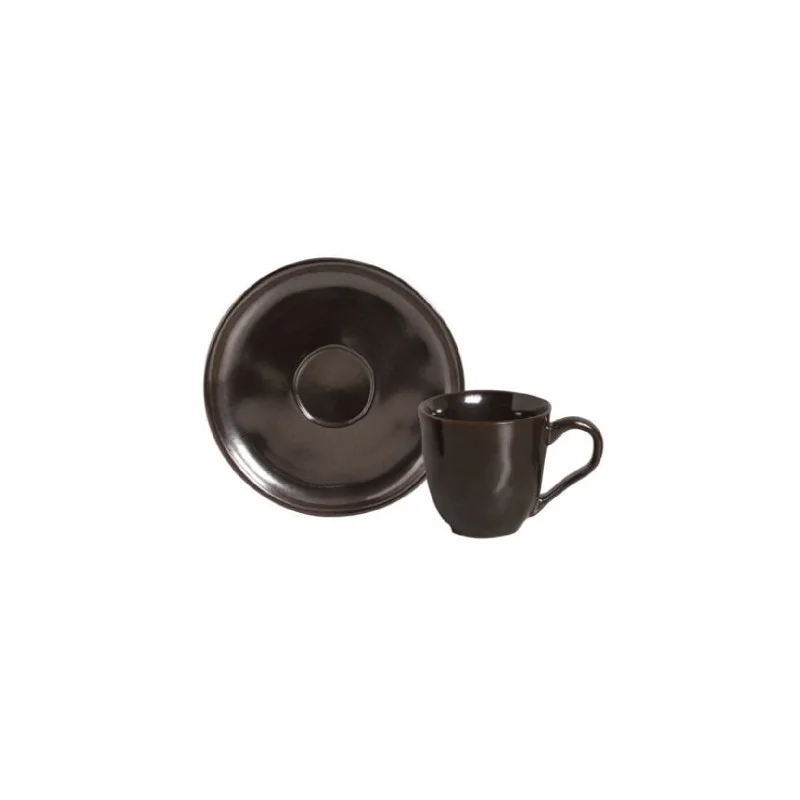 Stoneware Metallica Organic Coffee Cup & Bio Saucer - Pack of 12 Stoneware Metallica Organic Coffee Cup & Bio Saucer - Pack of 12