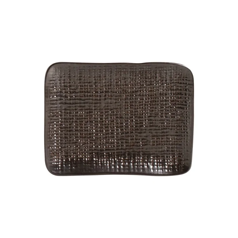 Stoneware Metallica Rectangular Platter Juta - Diam. 7.08 x 5.51" - Pack of 12 Stoneware Metallica Rectangular Platter Juta - Diam. 7.08 x 5.51" - Pack of 12