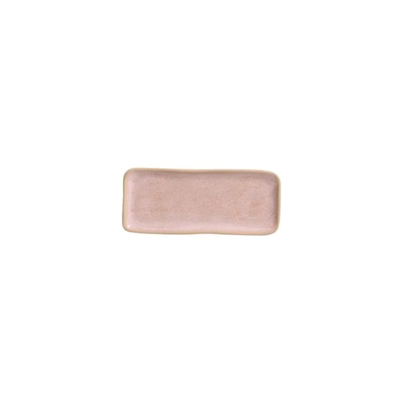 Stoneware Litchi Organic Rectangular Platter - Diam. 8.66 x 3.74" - Pack of 12