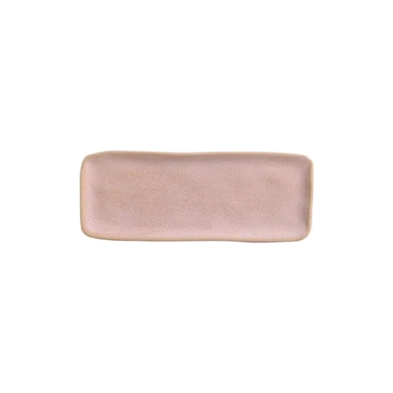 Stoneware Litchi Organic Rectangular Platter Medium - Diam. 12.99 x 5.12" - Pack of 12