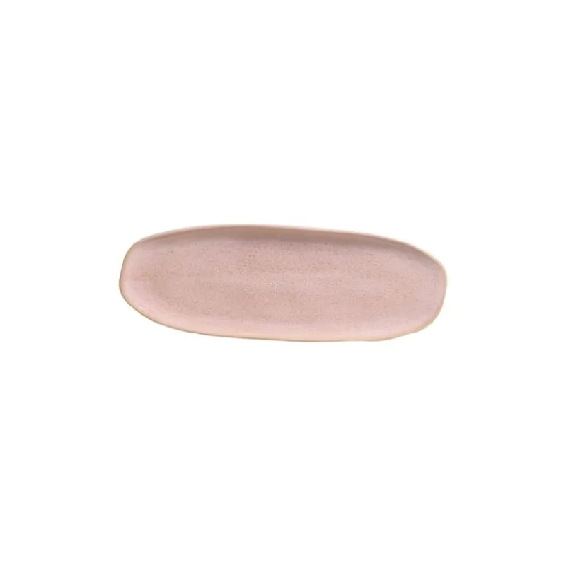 Stoneware Litchi Organic Shallow Oval Platter Large - Diam. 14.17 x 5.12" - Pack of 12