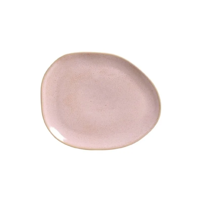 Stoneware Litchi Organic Oval Dinner Plate - Diam. 12.2" - Pack of 12 Stoneware Litchi Organic Oval Dinner Plate - Diam. 12.2" - Pack of 12