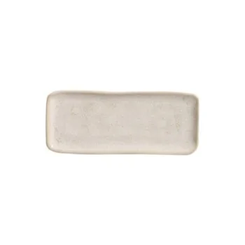 Stoneware Latte Organic Rectangular Platter - Diam. 8.66 x 3.74" - Pack of 12