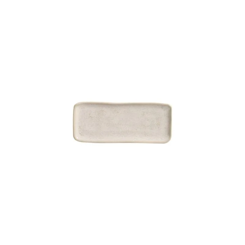 Stoneware Latte Organic Rectangular Platter - Diam. 8.66 x 3.74" - Pack of 12