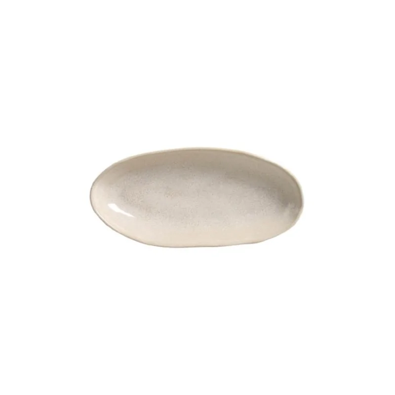 Stoneware Latte Organic Deep Oval Platter Large - Diam. 12.6 x 6.3" - Pack of 12