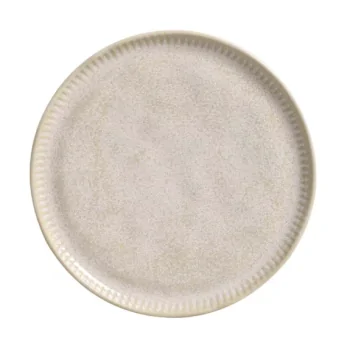 Stoneware Latte Linhas Dessert Plate - Diam. 8.46" - Pack of 12