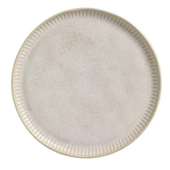 Stoneware Latte Linhas Dinner Plate - Diam. 10.83" - Pack of 12