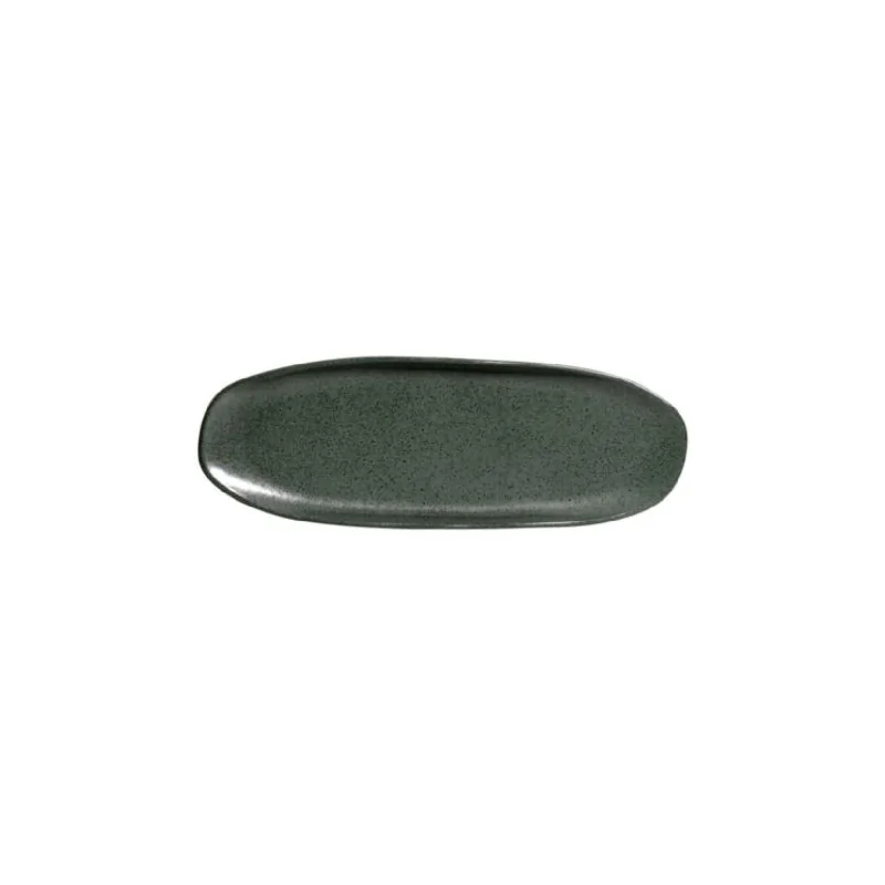 Stoneware Greenery Organic Shallow Oval Platter Large - Diam. 14.17 x 5.12" - Pack of 12 Stoneware Greenery Organic Shallow Oval Platter Large - Diam. 14.17 x 5.12" - Pack of 12