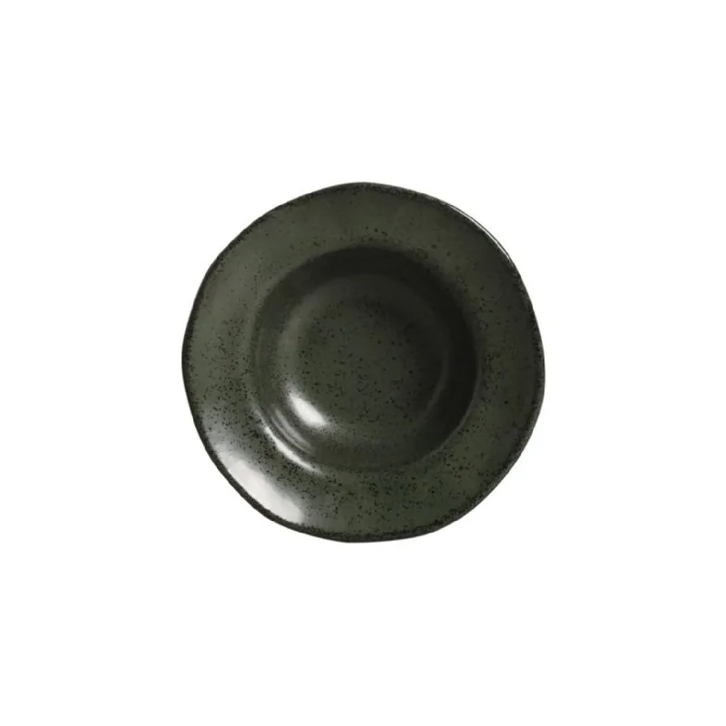 Stoneware Greenery Deep Rim Plate - Diam. 7.48 x 2.17" - Pack of 12 Stoneware Greenery Deep Rim Plate - Diam. 7.48 x 2.17" - Pack of 12