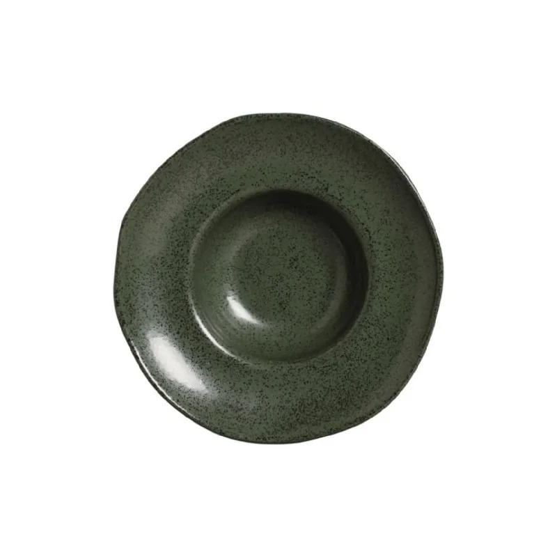 Stoneware Greenery Deep Rim Plate - Diam. 11.02 x 2.56" - Pack of 12 Stoneware Greenery Deep Rim Plate - Diam. 11.02 x 2.56" - Pack of 12
