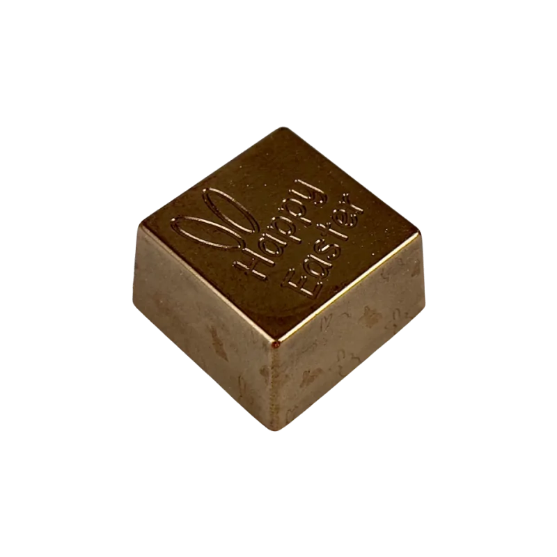 Thermoformed Polycarbonate Square Praline Chocolate Mold - Happy Easter - 28 cavity - 25 mm x 25 mm x h 15 mm - 10gr