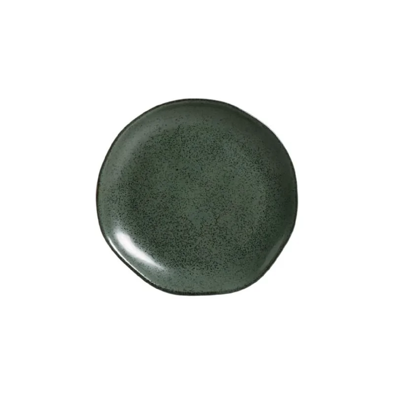 Stoneware Greenery Organic Dessert Plate - Diam. 7.68" - Pack of 12