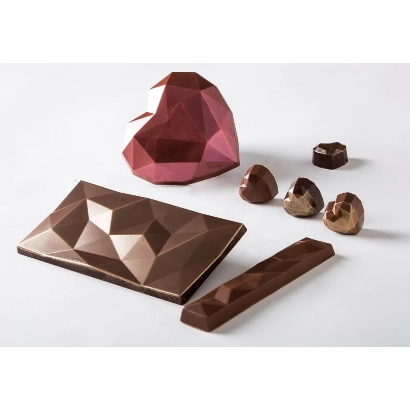 Thermoformed Polycarbonate Chocolate Tablet Mold - Brilliant - 3 cavity - 157 mm x 77.5 mm x h 9.1 mm - 100gr Thermoformed Polycarbonate Chocolate Tablet Mold - Brilliant - 3 cavity - 157 mm x 77.5 mm x h 9.1 mm - 100gr