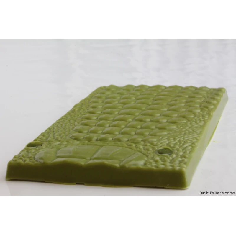 Thermoformed Polycarbonate Chocolate Tablet Mold - Crocodile - 3 cavity - 140 mm x 70 mm x h 8.4 mm - 80gr