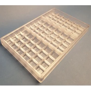 Thermoformed Polycarbonate Dubai Chocolate Tablet Mold - 3 cavity - 161 mm x 84 mm x h 18.5 mm -235gr