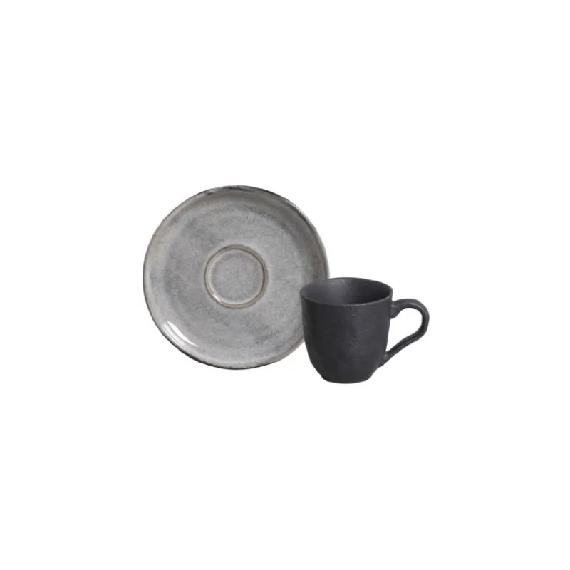 Stoneware Dust Organic Coffee Cup & Bio Saucer - Pack of 12 Stoneware Dust Organic Coffee Cup & Bio Saucer - Pack of 12
