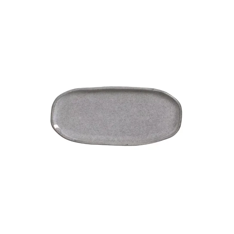 Stoneware Dust Organic Shallow Oval Platter - Diam. 9.06 x 4.33" - Pack of 12