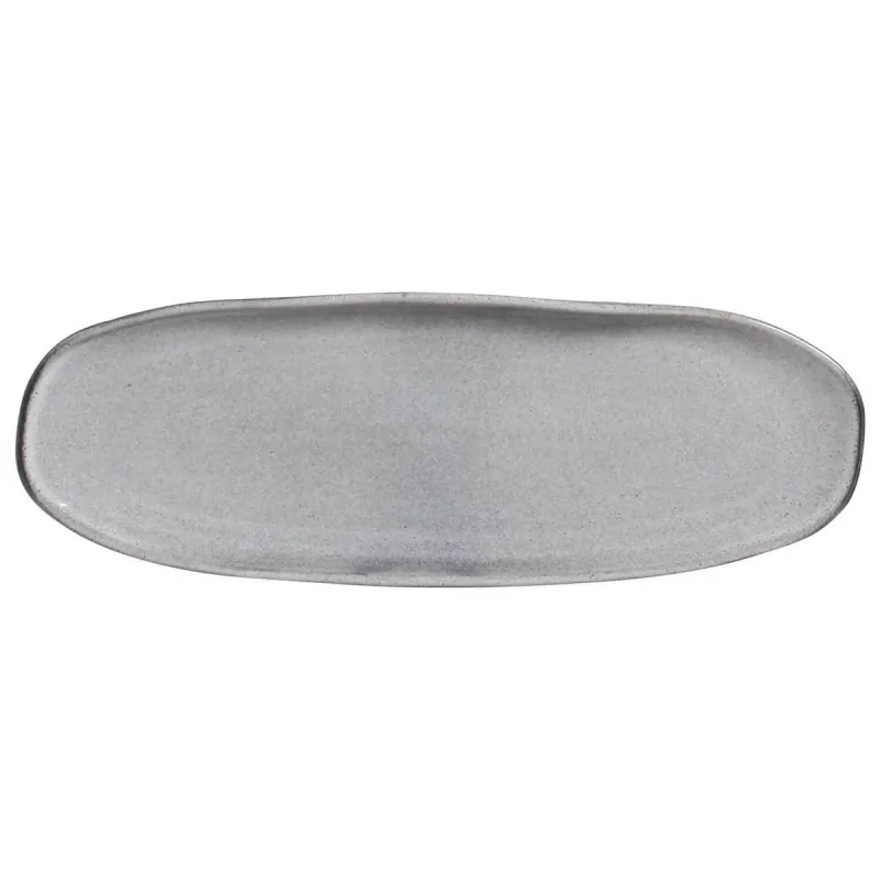 Stoneware Dust Organic Shallow Oval Platter Large - Diam. 14.17 x 5.12" - Pack of 12 Stoneware Dust Organic Shallow Oval Platter Large - Diam. 14.17 x 5.12" - Pack of 12