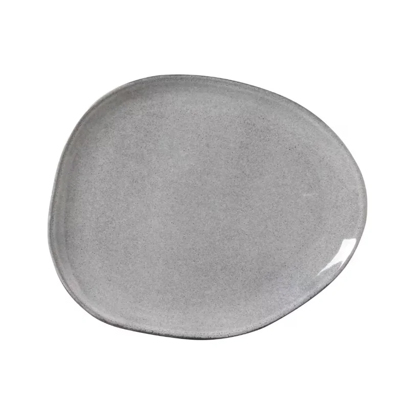 Stoneware Dust Organic Oval Dinner Plate - Diam. 12.2" - Pack of 12