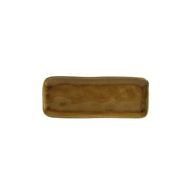 Stoneware Amber Organic Rectangular Platter Medium - Diam. 12.99 x 5.12" - Pack of 12 Stoneware Amber Organic Rectangular Platter Medium - Diam. 12.99 x 5.12" - Pack of 12