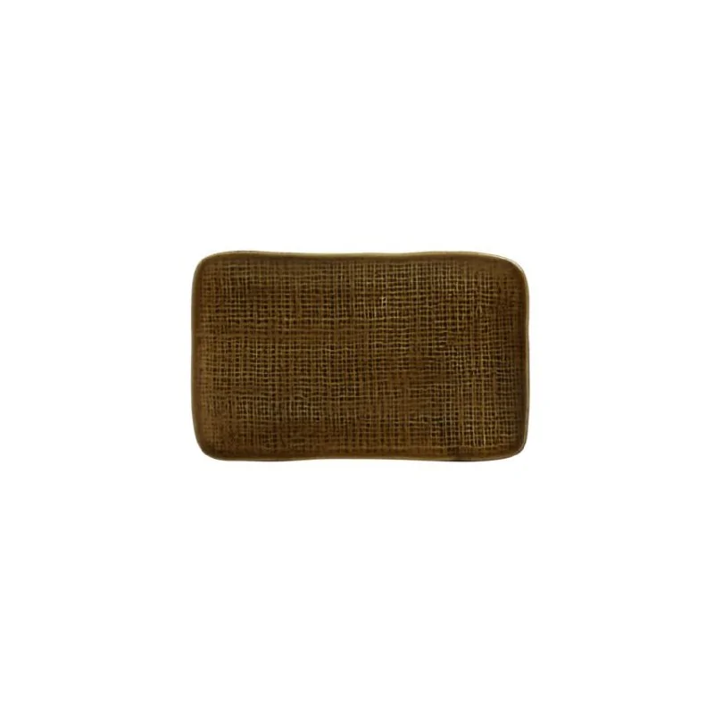 Stoneware Amber Rectangular Platter Medium Juta - Diam. 10.63 x 6.3" - Pack of 12